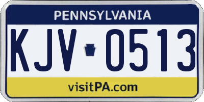 PA license plate KJV0513