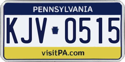 PA license plate KJV0515