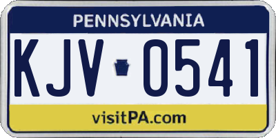 PA license plate KJV0541