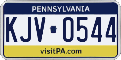 PA license plate KJV0544