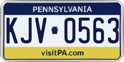 PA license plate KJV0563