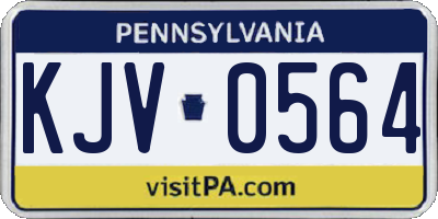 PA license plate KJV0564