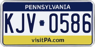PA license plate KJV0586