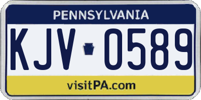 PA license plate KJV0589
