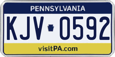 PA license plate KJV0592
