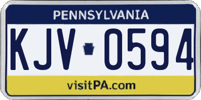 PA license plate KJV0594