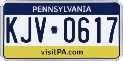 PA license plate KJV0617