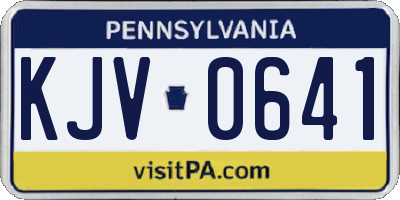 PA license plate KJV0641