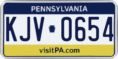 PA license plate KJV0654