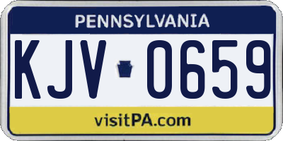 PA license plate KJV0659