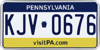 PA license plate KJV0676