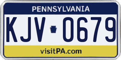 PA license plate KJV0679