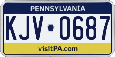 PA license plate KJV0687