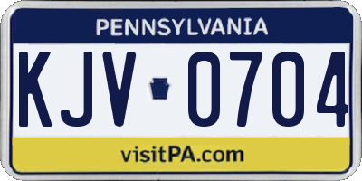 PA license plate KJV0704