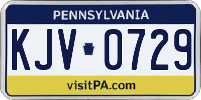 PA license plate KJV0729