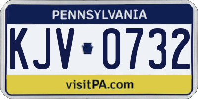 PA license plate KJV0732