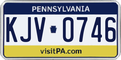 PA license plate KJV0746