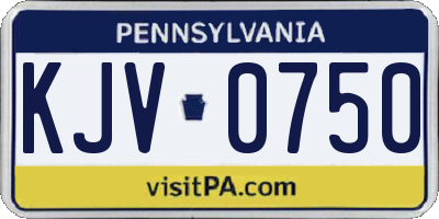PA license plate KJV0750
