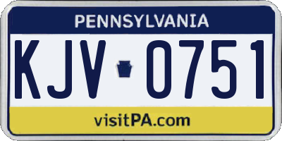 PA license plate KJV0751