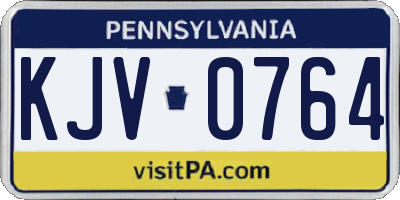 PA license plate KJV0764