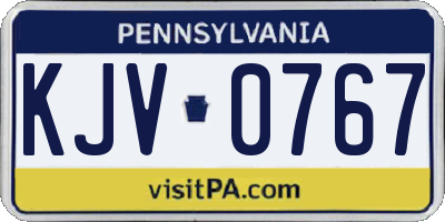 PA license plate KJV0767