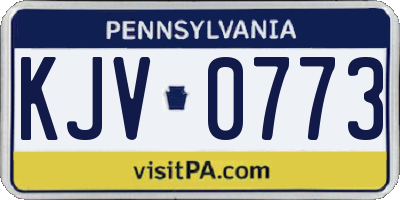 PA license plate KJV0773