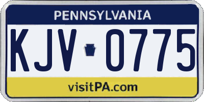PA license plate KJV0775