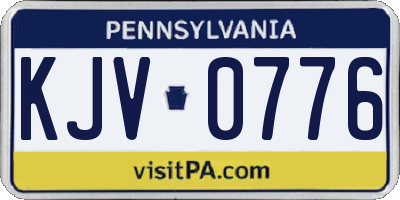 PA license plate KJV0776