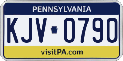 PA license plate KJV0790