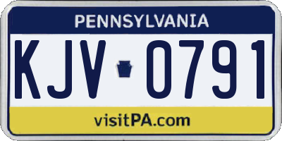 PA license plate KJV0791