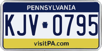 PA license plate KJV0795