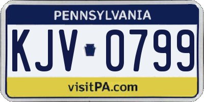 PA license plate KJV0799