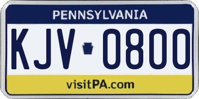 PA license plate KJV0800