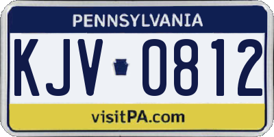 PA license plate KJV0812