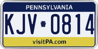 PA license plate KJV0814