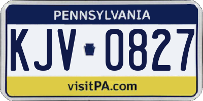 PA license plate KJV0827
