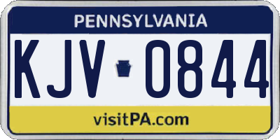 PA license plate KJV0844
