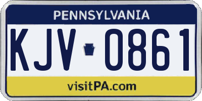 PA license plate KJV0861
