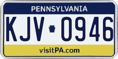 PA license plate KJV0946