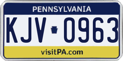 PA license plate KJV0963