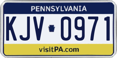 PA license plate KJV0971