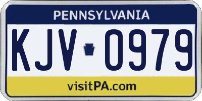 PA license plate KJV0979
