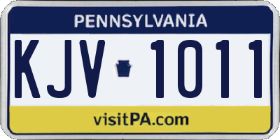 PA license plate KJV1011