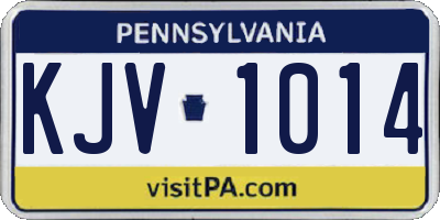 PA license plate KJV1014