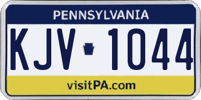 PA license plate KJV1044