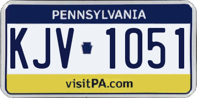 PA license plate KJV1051