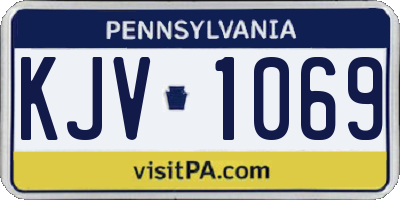 PA license plate KJV1069