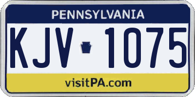 PA license plate KJV1075