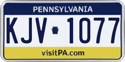 PA license plate KJV1077