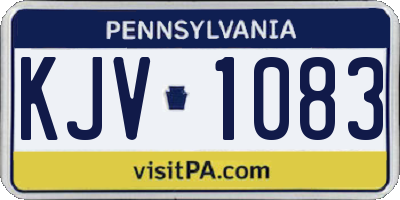 PA license plate KJV1083